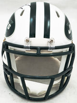 Wayne Chrebet Autographed New York Jets White 98-18 Throwback Speed Mini Helmet Beckett BAS Witness Stock #223738