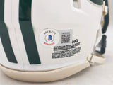 Wayne Chrebet Autographed New York Jets White 98-18 Throwback Speed Mini Helmet Beckett BAS Witness Stock #223738