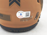 Michael Vick Autographed Atlanta Falcons Camo Brown Speed Mini Helmet Beckett BAS Witness Stock #223741