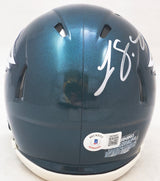 LeSean McCoy Autographed Philadelphia Eagles Green Speed Mini Helmet Beckett BAS Witness Stock #223739