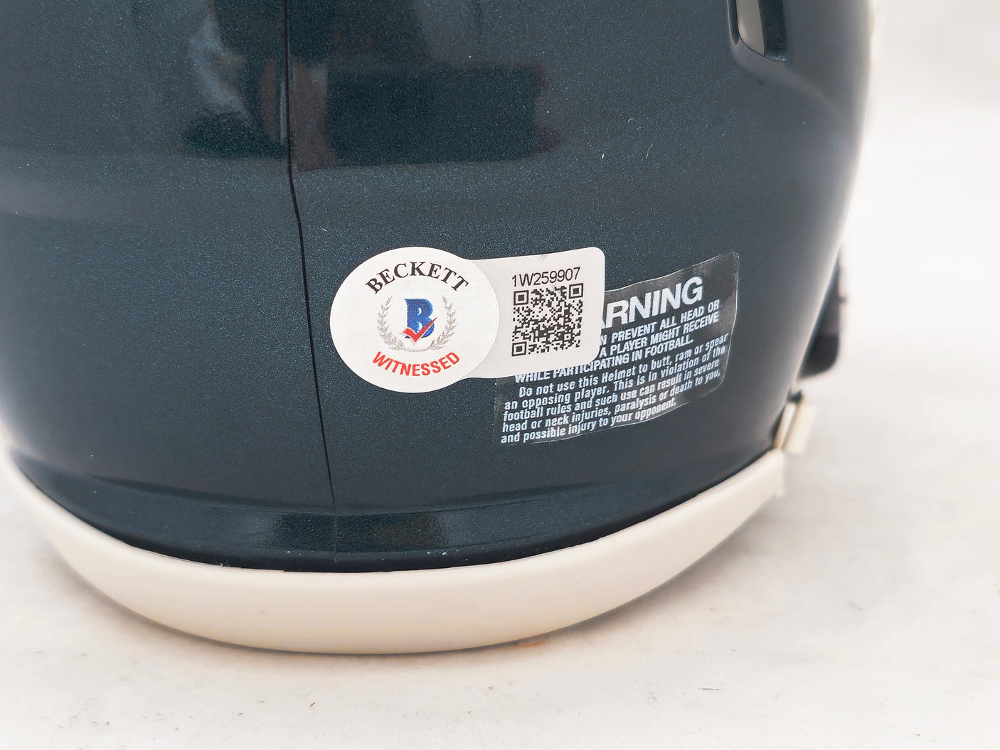 LeSean McCoy Autographed Philadelphia Eagles Green Speed Mini Helmet Beckett BAS Witness Stock #223739