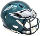 Michael Vick Autographed Philadelphia Eagles Green Speed Mini Helmet Beckett BAS Witness Stock #223736