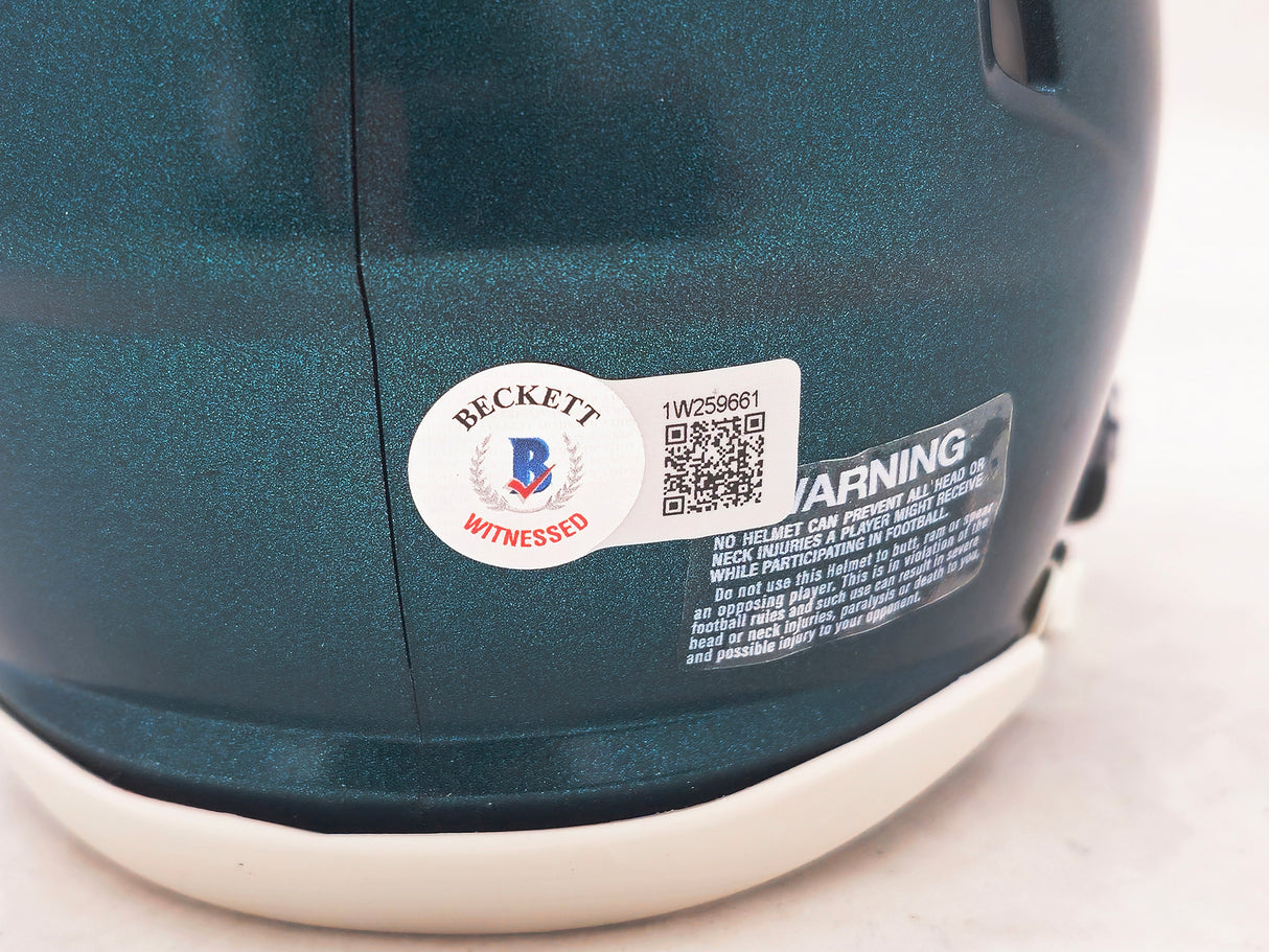 Michael Vick Autographed Philadelphia Eagles Green Speed Mini Helmet Beckett BAS Witness Stock #223736