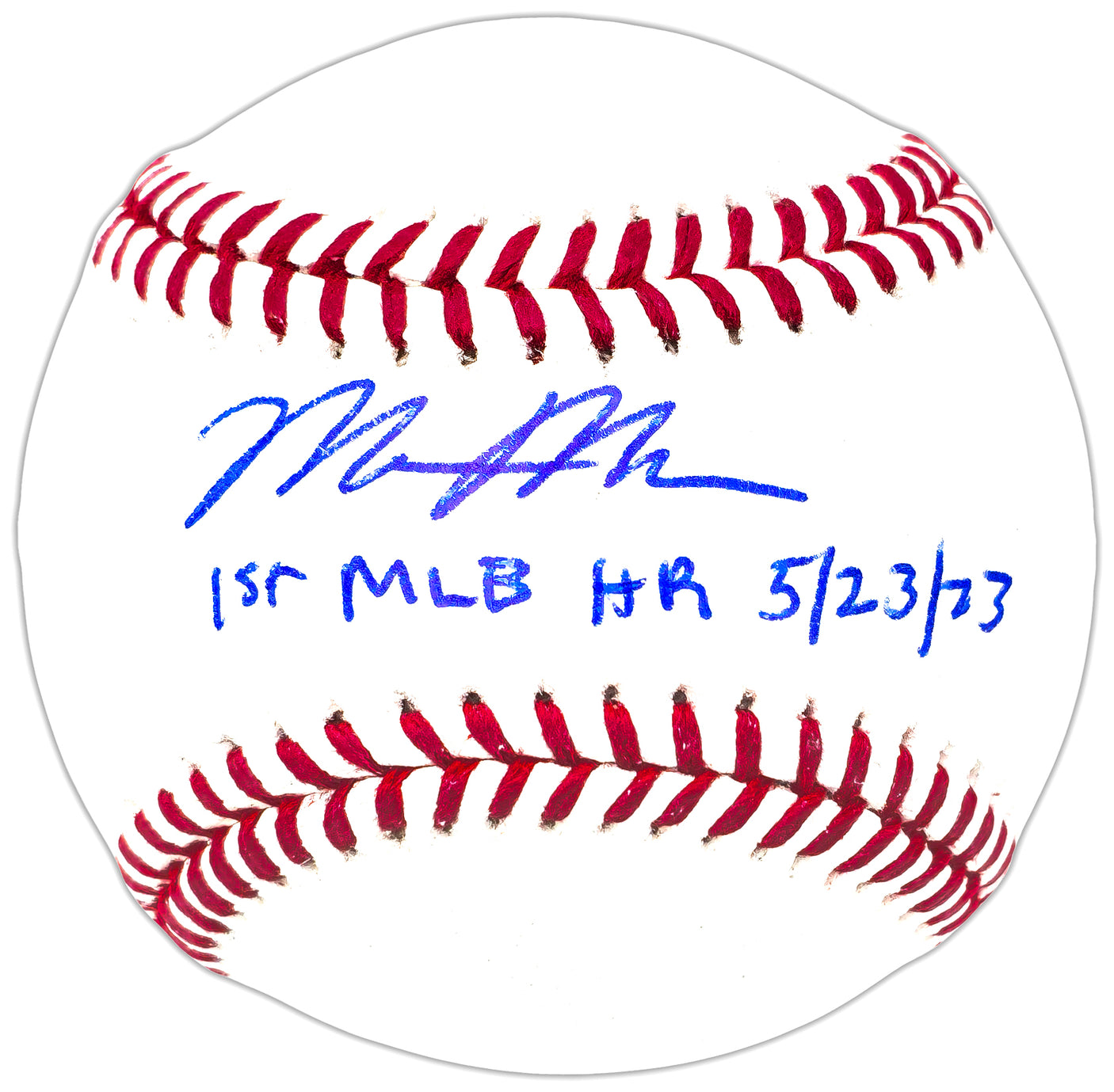 Matt McLain Autographed Official MLB Baseball Cincinnati Reds "1st MLB HR 5/23/23" Beckett BAS Witness Stock #222847
