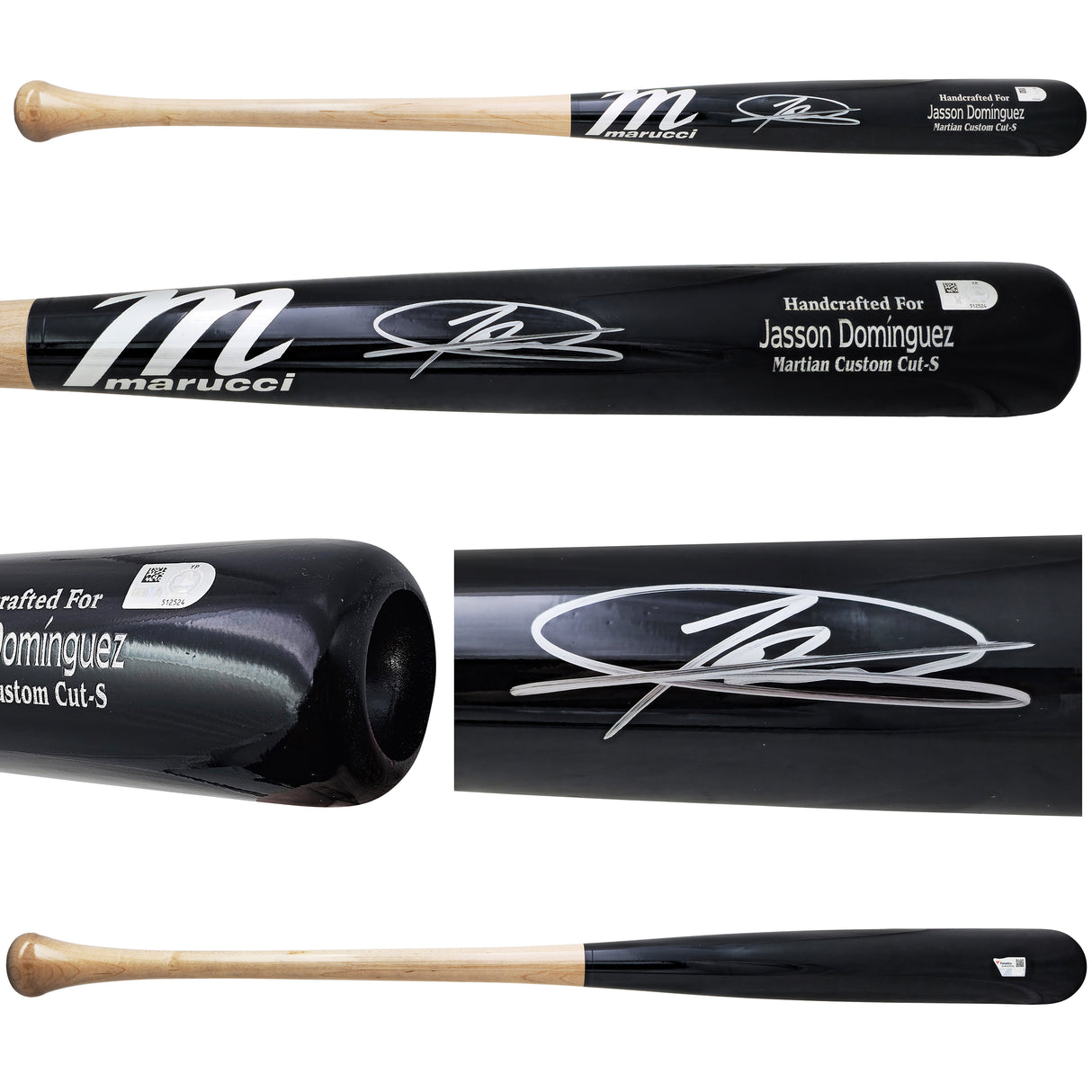 Jasson Dominguez Autographed Black & Sand Marucci Martian Custom Cut-S Baseball Bat New York Yankees Fanatics and MLB Holo Stock #223745