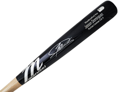 Jasson Dominguez Autographed Black & Sand Marucci Martian Custom Cut-S Baseball Bat New York Yankees Fanatics and MLB Holo Stock #223745