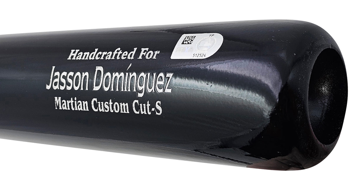 Jasson Dominguez Autographed Black & Sand Marucci Martian Custom Cut-S Baseball Bat New York Yankees Fanatics and MLB Holo Stock #223745