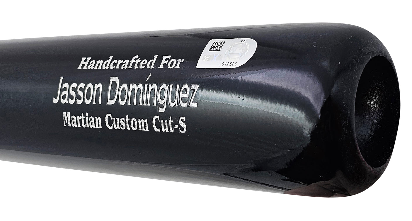 Jasson Dominguez Autographed Black & Sand Marucci Martian Custom Cut-S Baseball Bat New York Yankees Fanatics and MLB Holo Stock #223745
