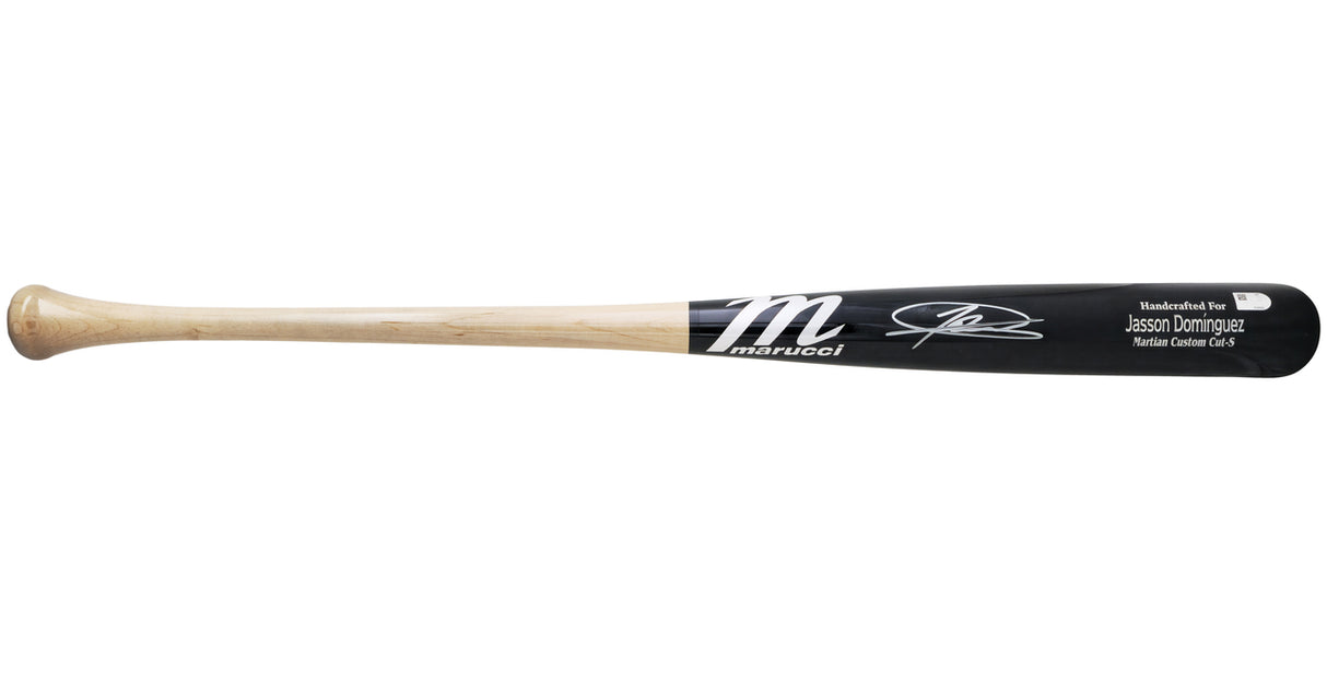 Jasson Dominguez Autographed Black & Sand Marucci Martian Custom Cut-S Baseball Bat New York Yankees Fanatics and MLB Holo Stock #223745