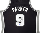 San Antonio Spurs Tony Parker Autographed Black Authentic Mitchell & Ness 2001-02 HWC Swingman Rookie Year Jersey Size XL Beckett BAS Witness Stock #222835