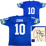 Seattle Seahawks Jim Zorn Autographed Blue Jersey MCS Holo Stock #211071