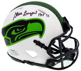 Steve Largent Autographed Seattle Seahawks Lunar Eclipse White Speed Mini Helmet "HOF 95" MCS Holo Stock #211067