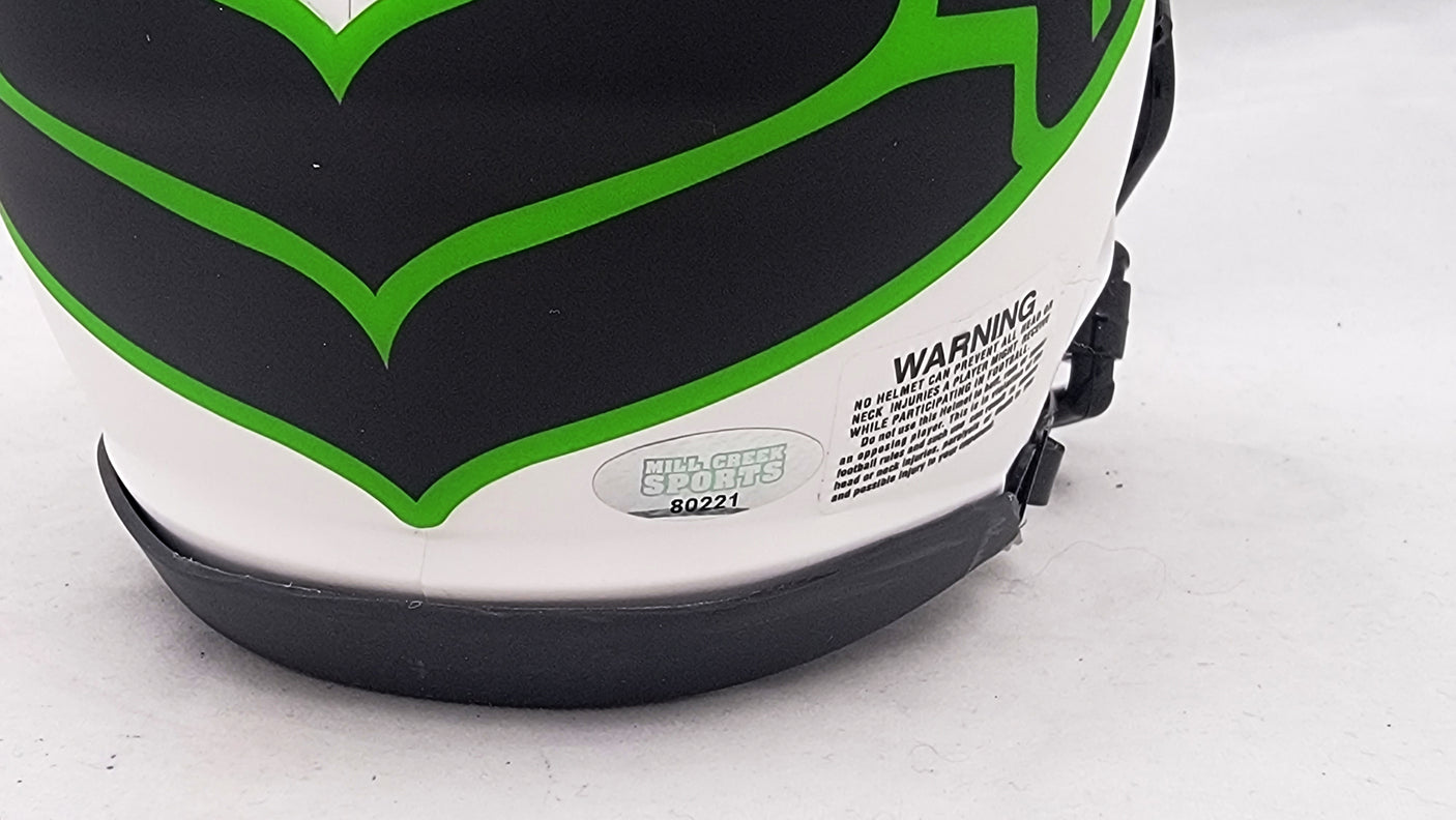 Steve Largent Autographed Seattle Seahawks Lunar Eclipse White Speed Mini Helmet "HOF 95" MCS Holo Stock #211067