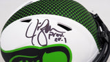 Jim Zorn Autographed Seattle Seahawks Lunar Eclipse White Speed Mini Helmet MCS Holo Stock #211075