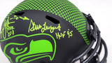 Steve Largent & Jim Zorn Autographed Seattle Seahawks Eclipse Black Speed Mini Helmet MCS Holo Stock #211064