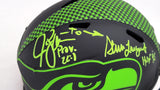Steve Largent & Jim Zorn Autographed Seattle Seahawks Eclipse Black Speed Mini Helmet MCS Holo Stock #211064