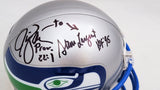 Steve Largent & Jim Zorn Autographed Seattle Seahawks Silver Throwback (1983-2001) Mini Helmet MCS Holo Stock #211061