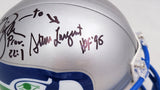 Steve Largent & Jim Zorn Autographed Seattle Seahawks Silver Throwback (1983-2001) Mini Helmet MCS Holo Stock #211061