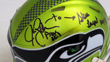 Steve Largent & Jim Zorn Autographed Seattle Seahawks Flash Green Speed Mini Helmet MCS Holo Stock #211062