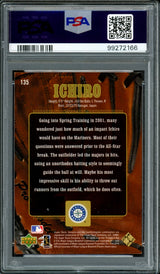 Ichiro Suzuki Autographed 2001 Upper Deck Gold Glove Rookie Card #135 Seattle Mariners Auto Grade Mint 9 "01 ROY/MVP" #75/500 PSA/DNA #99272166