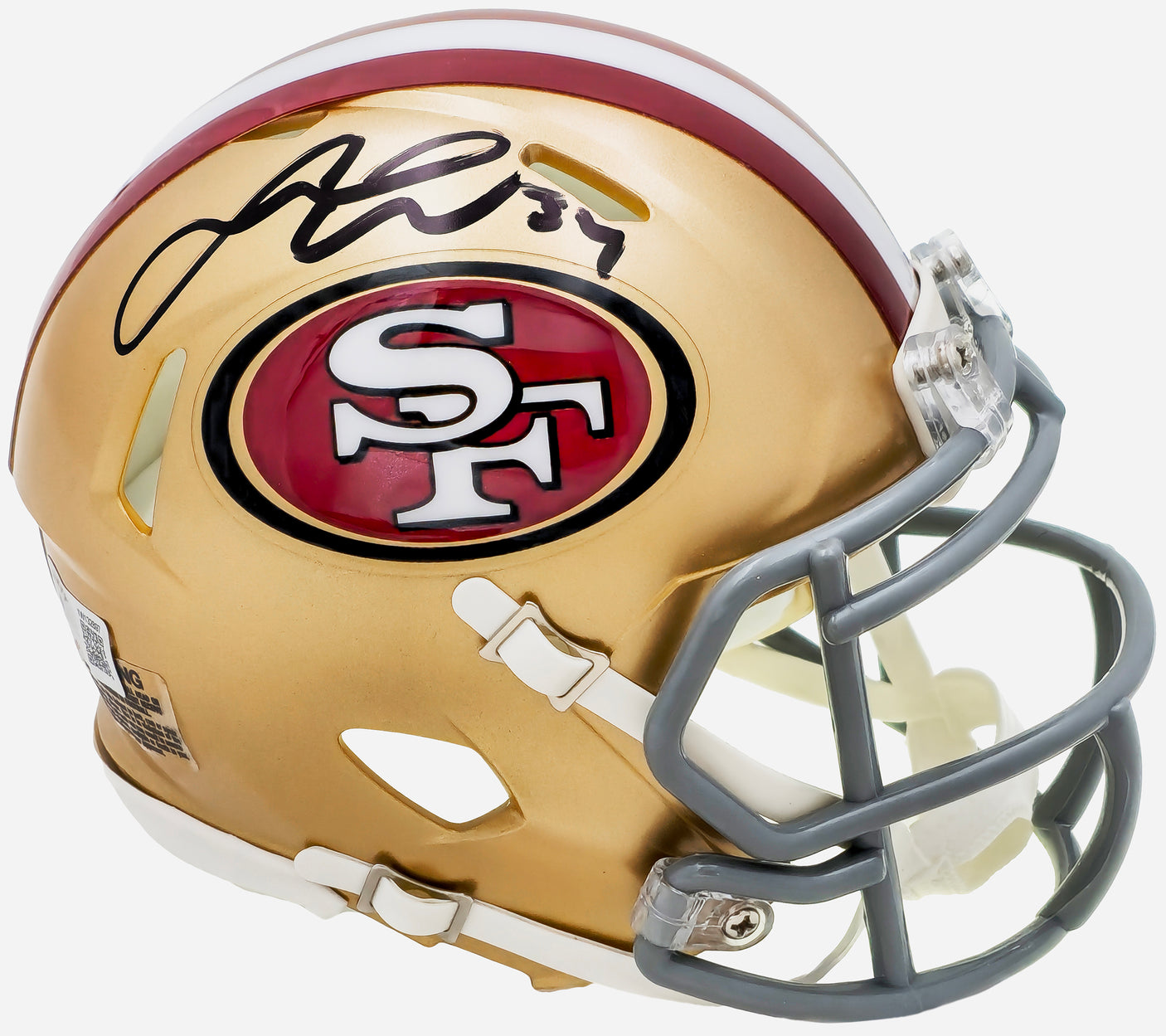 Fred Warner Autographed San Francisco 49ers Gold Speed Mini Helmet Beckett BAS Witness Stock #223761
