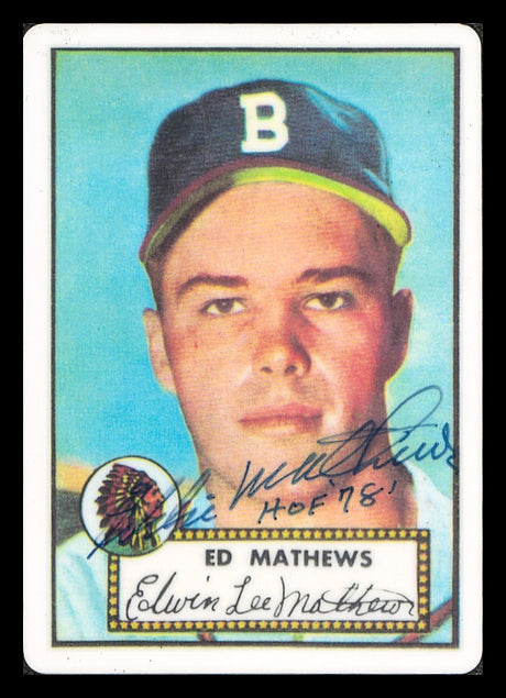 Eddie Mathews Autographed Porcelain Baseball Card Set Milwaukee Braves "53 59 HRC, 512 HRs & HOF 78" With 3 Signed Cards #36/512 Signature Series #A11823