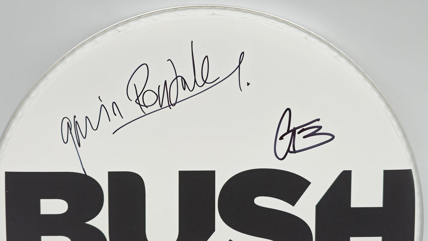 Bush Autographed Drumhead Signed By All 4 Band Members Including Gavin Rossdale Beckett BAS Stock #237003