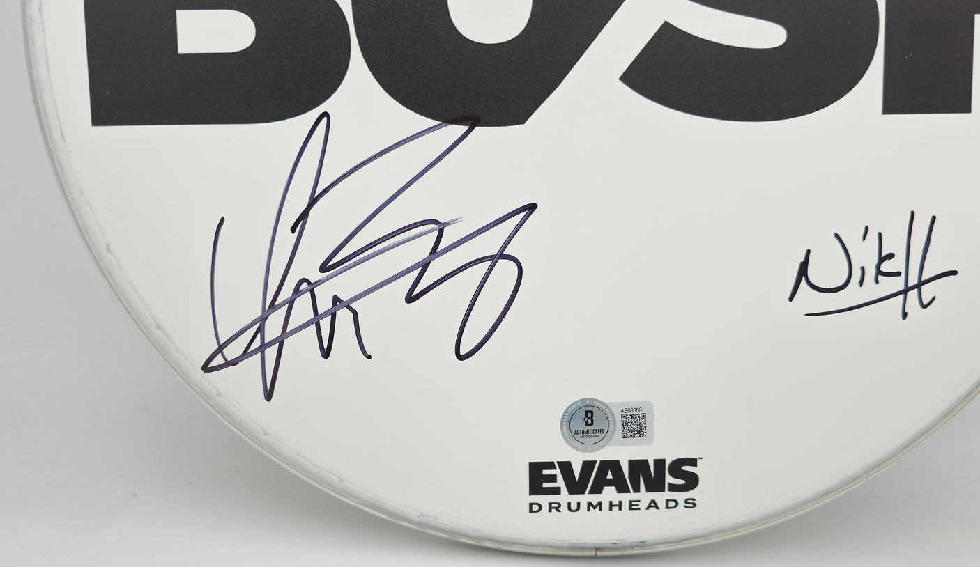 Bush Autographed Drumhead Signed By All 4 Band Members Including Gavin Rossdale Beckett BAS Stock #237003