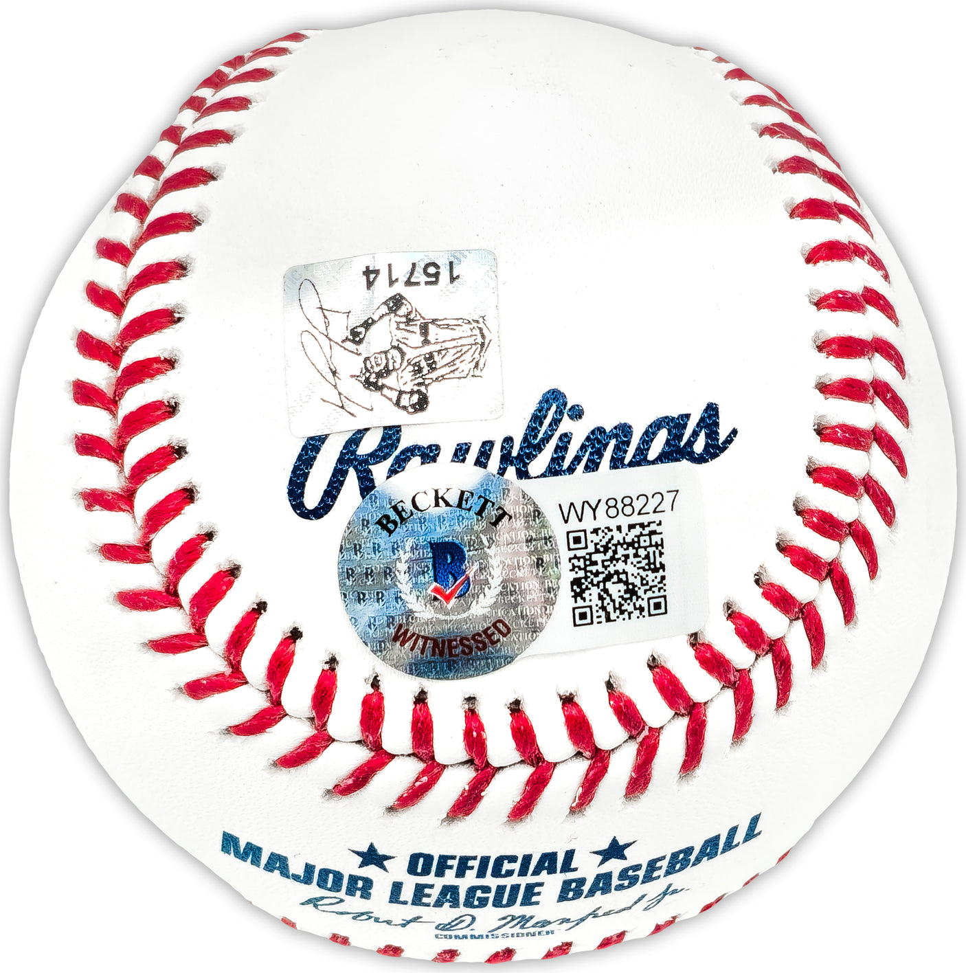 David Ortiz Autographed Official MLB Baseball Boston Red Sox "HOF 22" Beckett BAS Witness Stock #236700