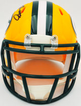 Josh Jacobs Autographed Green Bay Packers Yellow Speed Mini Helmet Beckett BAS QR Stock #236970