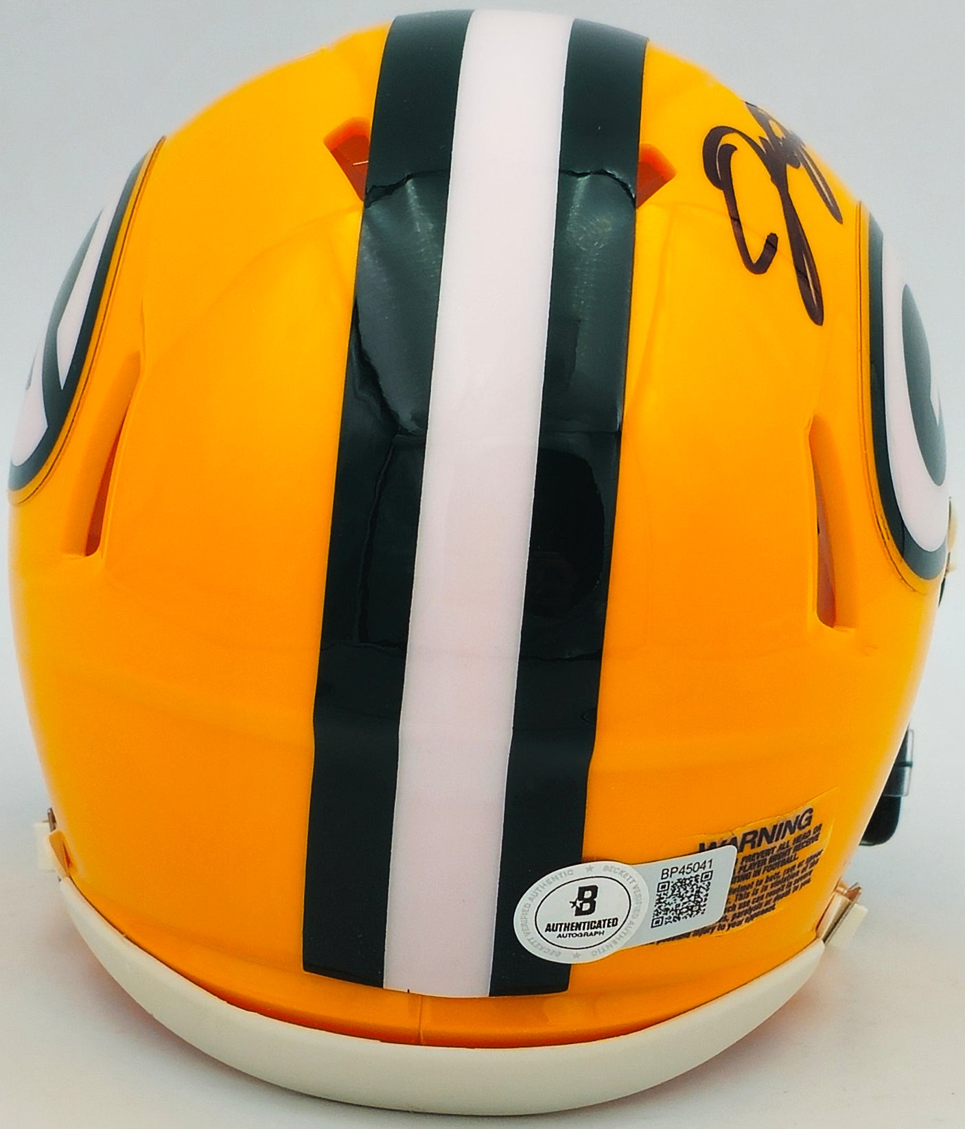 Josh Jacobs Autographed Green Bay Packers Yellow Speed Mini Helmet Beckett BAS QR Stock #236970