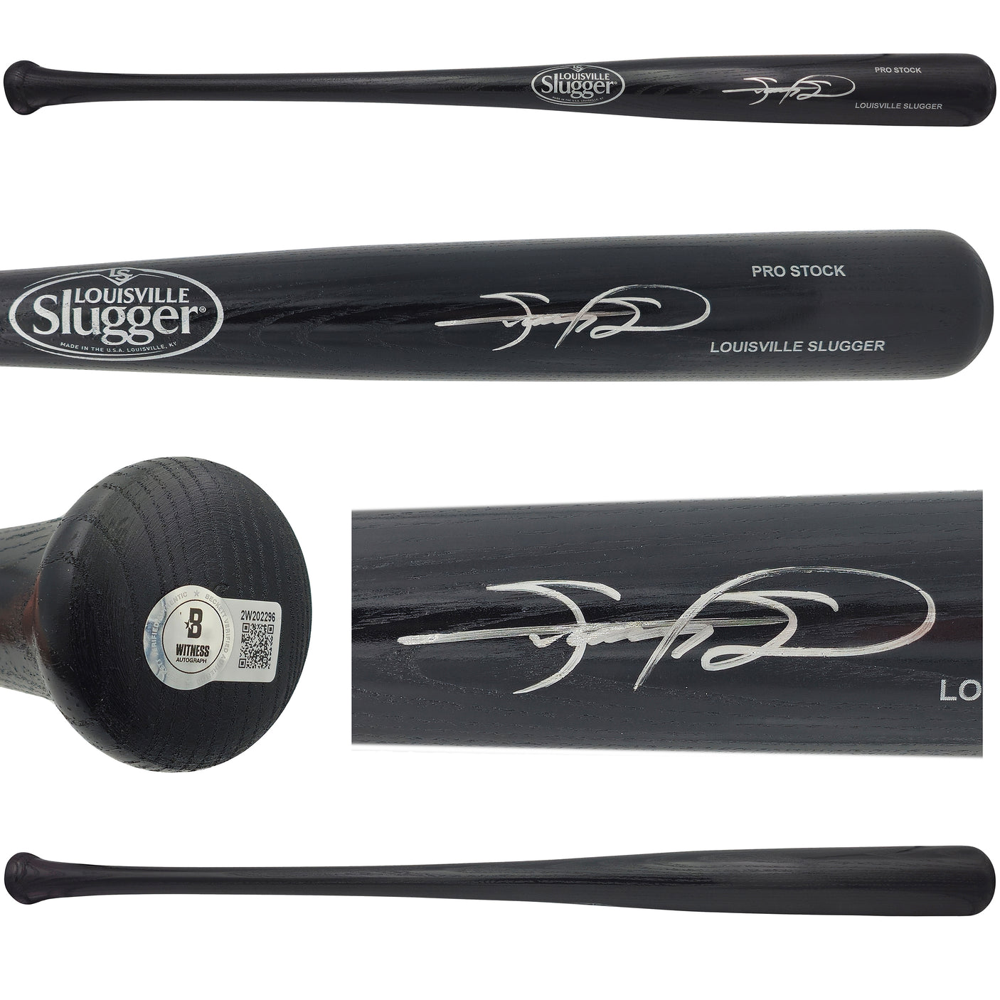 Sammy Sosa Autographed Black Louisville Slugger Pro Stock Baseball Bat Chicago Cubs Beckett BAS Witness Stock #236676