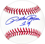 Pete Rose Autographed Official MLB Baseball Cincinnati Reds "#14" Beckett BAS Witness Stock #237562
