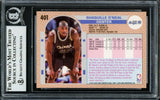 Shaquille Shaq O'Neal Autographed 1992-93 Fleer Rookie Card #401 Orlando Magic Thin Signature Beckett BAS Stock #211215