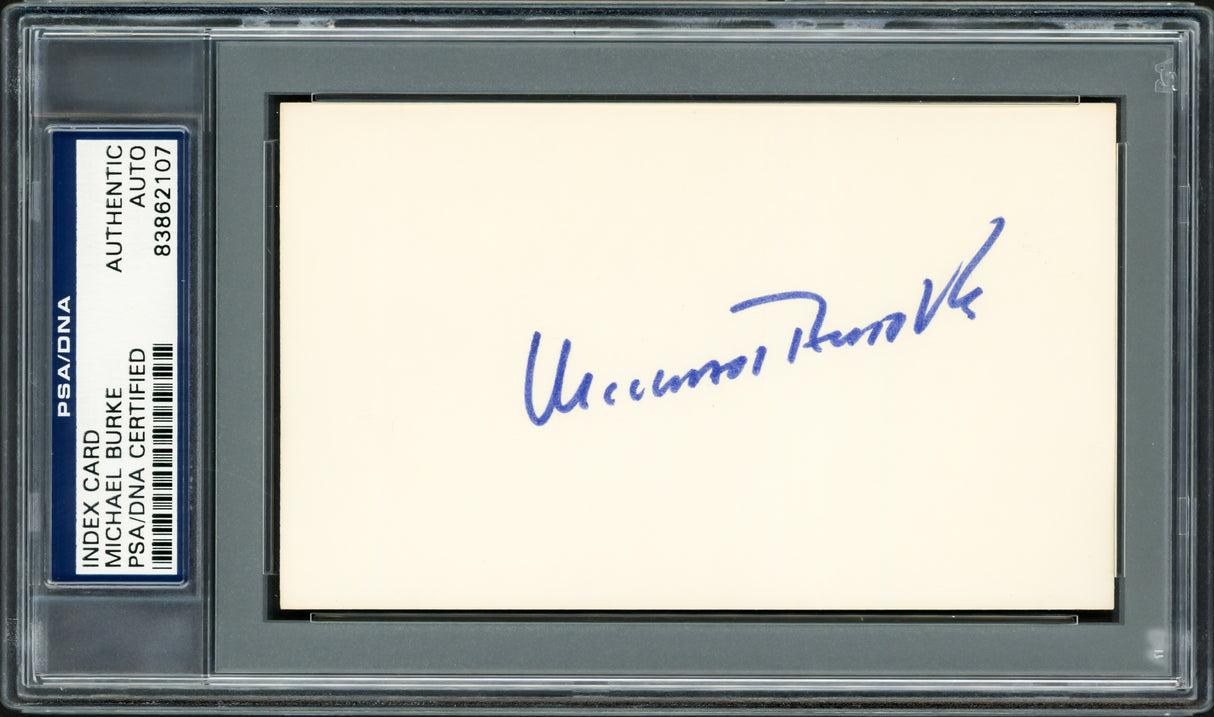 Michael Burke Autographed 3x5 Index Card New York Yankees President PSA/DNA Stock #211330