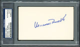 Michael Burke Autographed 3x5 Index Card New York Yankees President PSA/DNA Stock #211330