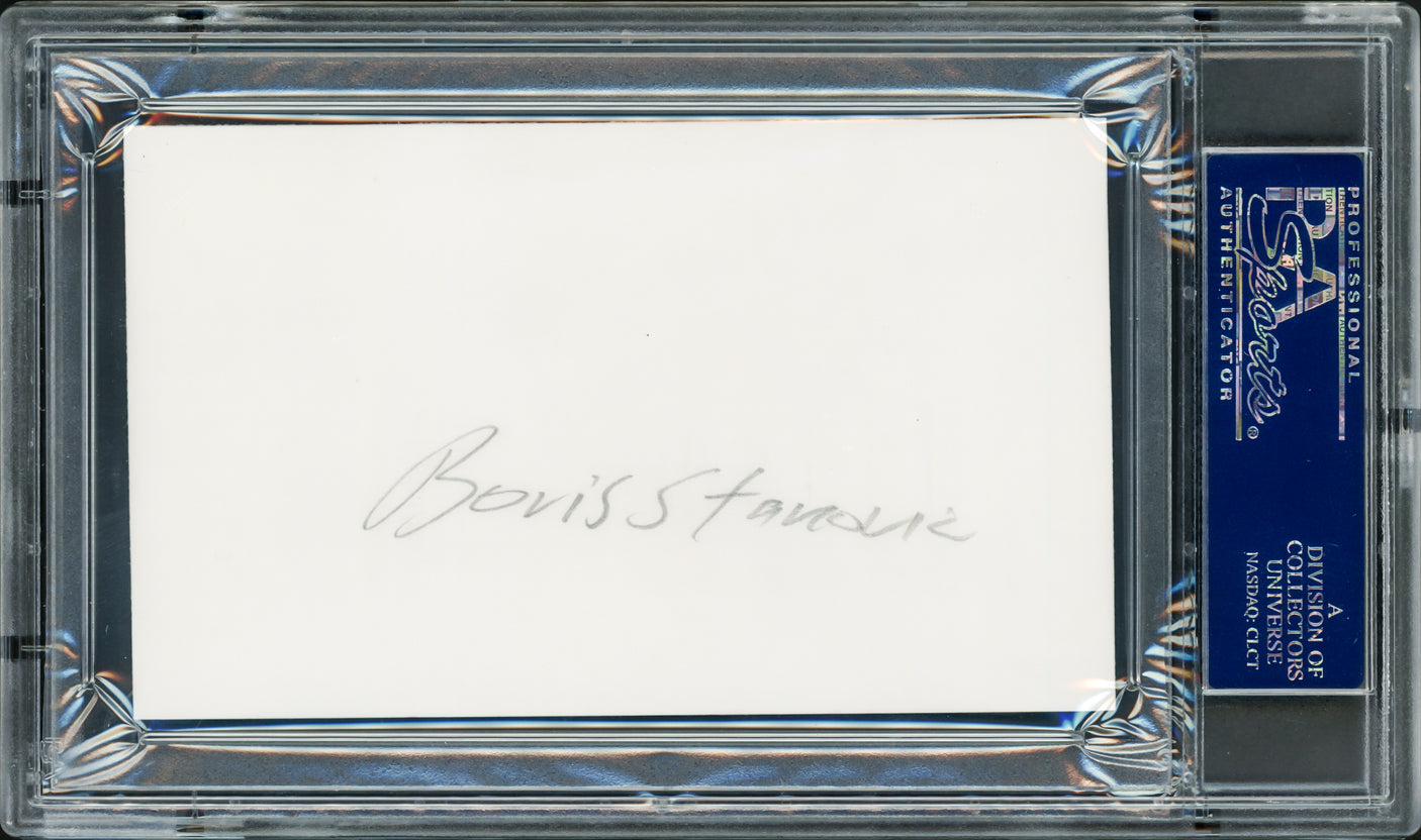 Borislav "Bora" Stankovic Autographed 3x5 Index Card PSA/DNA Stock #211339
