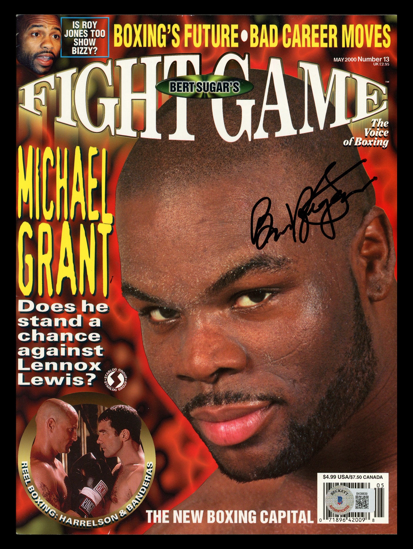 Bert Sugar Autographed Fight Game Magazine Beckett BAS QR #BK08839