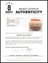 Willie Mays Autographed Official NL Baseball San Francisco Giants Beckett BAS #AE08370