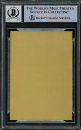 Joe DiMaggio Autographed 1983 Metallic Hall of Fame HOF Plaque Card New York Yankees Auto Grade Gem Mint 10 Beckett BAS #16337715