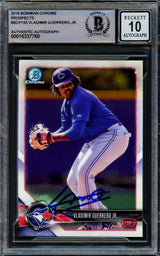 Vladimir Guerrero Jr. Autographed 2018 Bowman Chrome Rookie Card #BCP150 Toronto Blue Jays Auto Grade Gem Mint 10 Beckett BAS #16337760