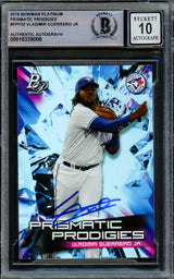 Vladimir Guerrero Jr. Autographed 2019 Bowman Platinum Prismatic Prodigies Card #PPP-32 Toronto Blue Jays Auto Grade Gem Mint 10 Beckett BAS #16338006