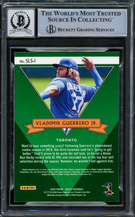 Vladimir Guerrero Jr. Autographed 2020 Select Stars Card #SLS-1 Toronto Blue Jays Auto Grade Gem Mint 10 Beckett BAS #16338120