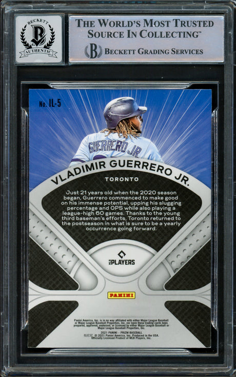 Vladimir Guerrero Jr. Autographed 2021 Prizm Illumination Card #IL-5 Toronto Blue Jays Auto Grade Gem Mint 10 Beckett BAS #16338559