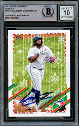 Vladimir Guerrero Jr. Autographed 2021 Topps Holiday Card #HW146 Toronto Blue Jays Auto Grade Gem Mint 10 Beckett BAS #16338601