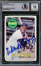 Willie McCovey Autographed 1969 Topps Card #440 San Francisco Giants Auto Grade Gem Mint 10 Beckett BAS #16339142