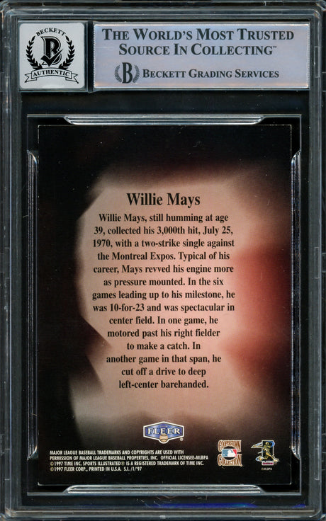 Willie Mays Autographed 1997 Fleer Sports Illustrated Card San Francisco Giants Auto Grade Gem Mint 10 Beckett BAS #16339146