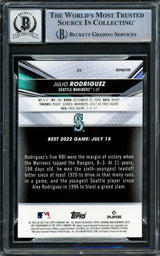 Julio Rodriguez Autographed 2022 Bowman's Best Refractors Rookie Card #23 Seattle Mariners Auto Grade Gem Mint 10 Beckett BAS #16339177