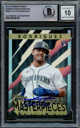 Julio Rodriguez Autographed 2022 Bowman's Best Masterpieces Rookie Card #BM-10 Seattle Mariners Auto Grade Gem Mint 10 Beckett BAS #16339181