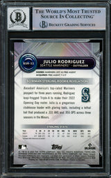 Julio Rodriguez Autographed 2022 Bowman Sterling Rookie Card #BSR32 Seattle Mariners Auto Grade Gem Mint 10 Beckett BAS #16339282